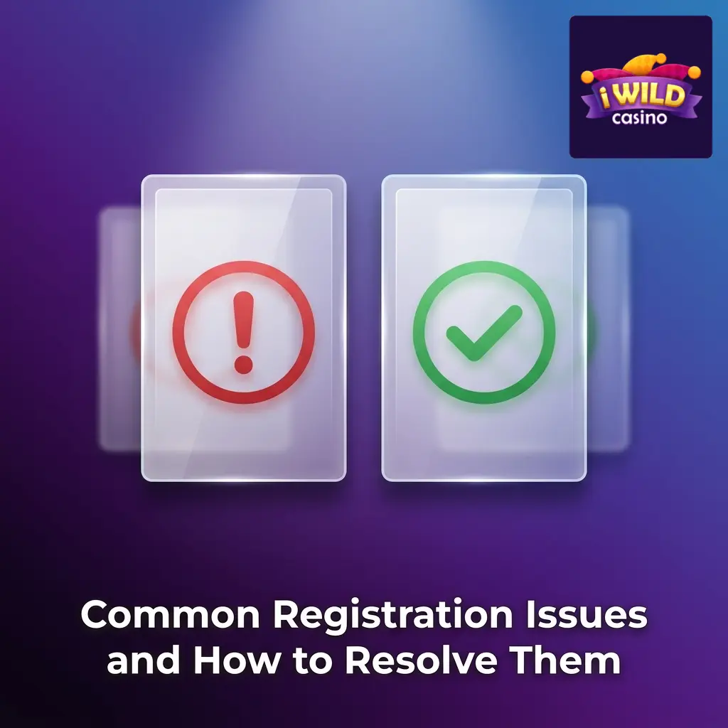 iWild Casino registration issues and solutions including email confirmation, date of birth, address, password, and duplicate account errors