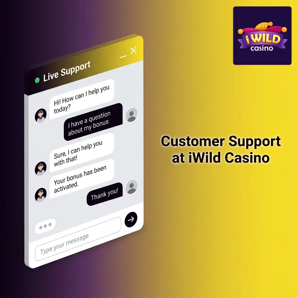 iWild Casino 24/7 customer support options including live chat and email for UK players