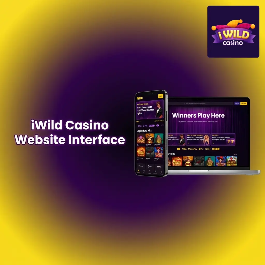iWild Casino website interface showing top navigation bar with Sports, Live Betting, Casino, and Promotions links
