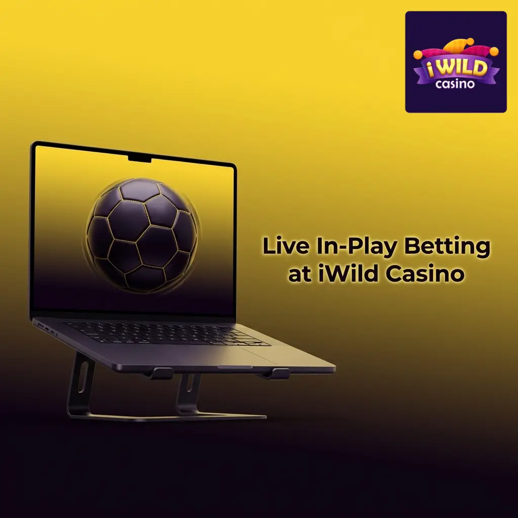 Live in-play betting interface at iWild Casino showing real-time odds, match stats, and cash-out options for UK players