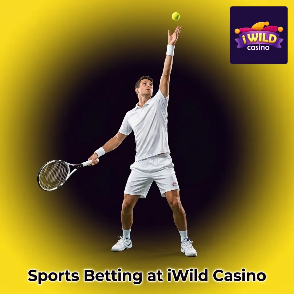 iWild Casino sports betting lobby showing football, horse racing, tennis and eSports markets with live in-play odds for UK players